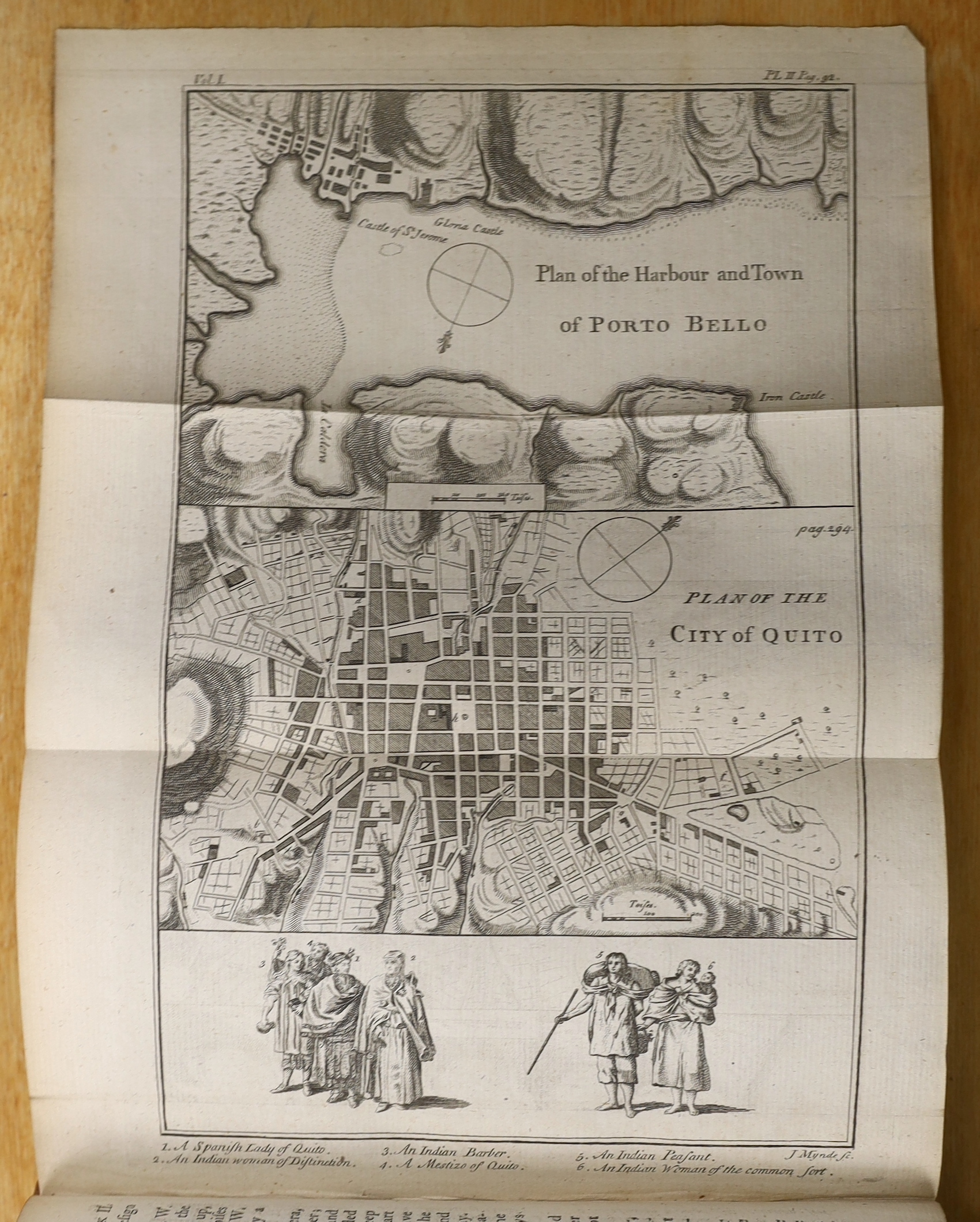 Brand, Lieut. Charles - Journal of a Voyage to Peru: a passage across the Cordillera of the Andes....and a Journey across the Pampas. 4 aquatint plates; later 19th cent. half leather and cloth, gilt decorated and panelle